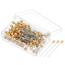 PATIKIL 待ち針 まち針 約500個 シャンパン 38mm x 4mm 待針 ケース付き 裁縫用ピン 耐熱 和裁 洋裁用ピン パッチワーク用待針 手芸DIY用品