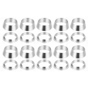 PATIKIL 10mm チューブ外径 304 ステンレススチール 圧縮チューブ継手スリーブ ダブルフェルールリングチューブ継手アソートメントキット 10 個パック シルバー
