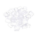 PATIKIL 1ml 水彩パン 50個入り 空のハーフパン プラスチック水彩缶 水彩油絵 アクリル絵の具 トラベルブリキケース パレットスタイル 2用 クリア