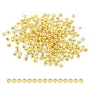 PATIKIL 3 mm 18K金フィルドスペーサービーズ ジュエリーメイキング用 260個入り メタルラウンドビーズ 真鍮ビーズ ブレスレット イヤリング ネ...
