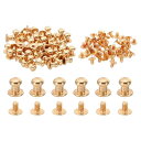 PATIKIL 衣類用6mmスタッズ 50セットスタッズレザーリベットコーンスボタンヘッドメタルスクリュースタッズポスト 金色トーン