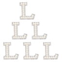 PATIKIL 文字L 6個 DIY ラインストーン アルファベット デコパーツ 装飾 パーツ イニシャル アクセサリーパーツ プレゼント ホワイト