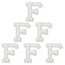 PATIKIL 文字F 6個 DIY ラインストーン アルファベット デコパーツ 装飾 パーツ イニシャル アクセサリーパーツ プレゼント ホワイト