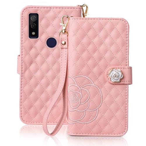 SZJAMIE arrows We ケース 手帳型 F-51B FCG01 A101FC スマホケース 薔薇と山茶花刺繍 アローズWe 手帳型ケース 花柄 おし...