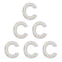 PATIKIL 文字C 6個 DIY ラインストーン アルファベット デコパーツ 装飾 パーツ イニシャル アクセサリーパーツ プレゼント カラフル ホワイト