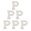 PATIKIL 文字P 6個 DIY ラインストーン アルファベット デコパーツ 装飾 パーツ イニシャル アクセサリーパーツ プレゼント カラフル ホワイト