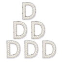 PATIKIL 文字D 6個 DIY ラインストーン アルファベット デコパーツ 装飾 パーツ イニシャル アクセサリーパーツ プレゼント ホワイト