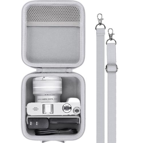 （ケースのみ）AiMike/Beho/Keculbo/MARVUE MAJOR/SRVR デジカメ 18倍デジタルズーム 3インチ大画面 WD08/DC080/Z006デジタルカメラ収納ケース オフホワイト-Aenllosi