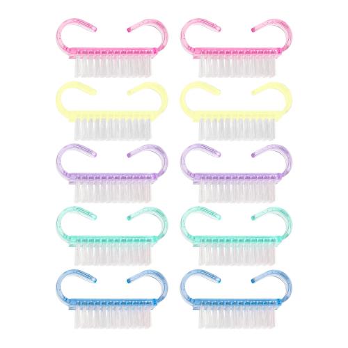 YFFSFDC 爪ブラシ 5色 10個セット ネイルブラシ 清潔 爪垢取り 爪・手洗い用ブラシ 6.4×3.4cm