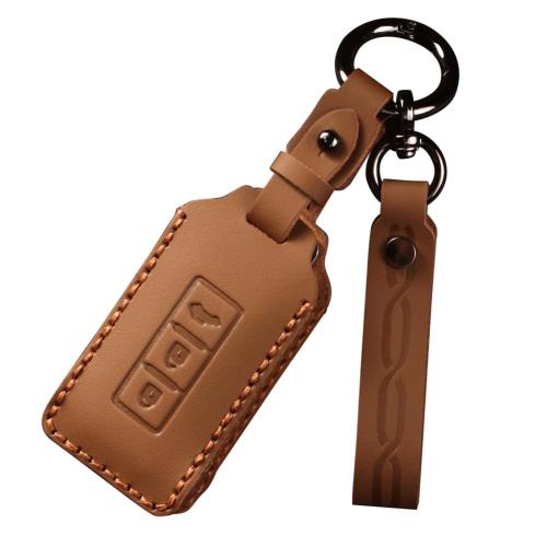 ZANEKO デリカD5キーケース適合三菱 ekスペース キーカバー 適合日産デイズルークススマートキーケース DELICA D5 キーホルダー本革 (ブラウン...