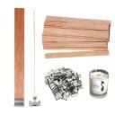 YFFSFDC キャンドル用木製芯セット 13mm×130mm 50本入り 金具台座付き DIYキャンドル作り用 手作り