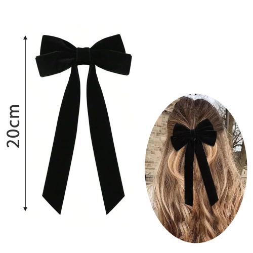 YFFSFDC ベロアリボン ベルベット シュシュ ヘアアクセ ヘアゴム リボン ヘアアクセサリー 蝶々結び 髪飾り ポニーテール ヘアクリップ 大人 全年龄使用 入学式/結婚式/卒業式 可愛い おしゃれ 跡がつかない 2個入り（クリップ）