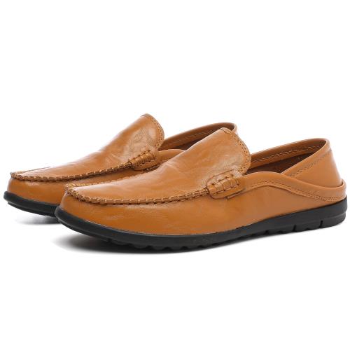 サニ ホリデイ]メンズ 牛革 ドライビングシュ ズ 軽量 スリッポンシュ ズ 2種履き方 クラシック 職場用 モカシン 靴 - ブラウン - JP245 (24.5CM)