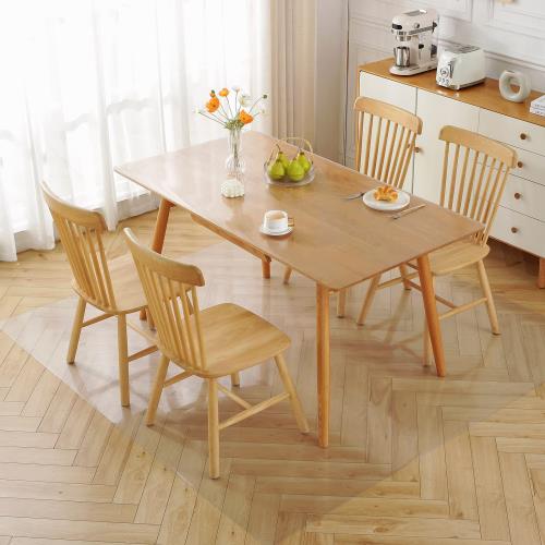 Yueboa チェアマット エンボス加工 透明 130×130cm 厚み1.5mm クリア 床保護マット つや消し PVC カーペットプロテクターマット 大型デスク足元マット 床傷防止 特大サイズ オフィス/食卓/フロア/畳/机下/椅子/床暖房対応