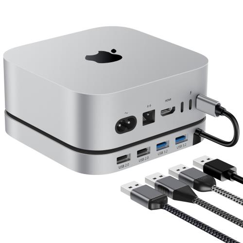 アップグレード版・SSD拡張機能搭載Stouchi Mac Mini M4 ドッキングステーション USB-Cハブ 6-in-1 - NVMe SSD対応 USB-A（最大10Gbps）ポート Micro/SDカードスロット TFポート 2024年Mac Mini M4/M4 Pro用 (SSD拡張スロット付き) (SSDスロット付き)