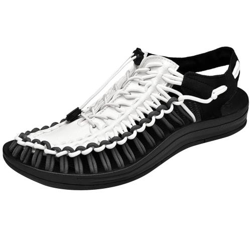 [NEARDREAM] サンダル スポーツ さんだる ビーチサンダル おしゃれ さんだる メンズ スポーツサンダル 白黒 26.5 cm