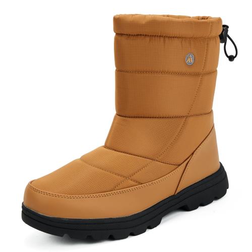 [Putu] スノーブーツ メンズ レディース 防寒シューズ 撥水 超軽量 滑り止め スノーシューズ 裏起毛(ブラウン,24.5cm)