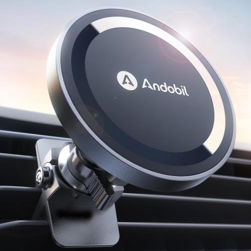 2025超強磁力驚異的な安定性 Andobil スマホホルダー 車 マグネット 改良クリップ吸着力3KG マグセーフ 車載 スマホホルダー MagSafe 車 スマホスタンド 20個N55磁石 置くだけ 携帯ホルダー 360度回転 電波干渉なし すまほほるだー iPhone SE 15 14 13 12 Pro Max Xperia AQU