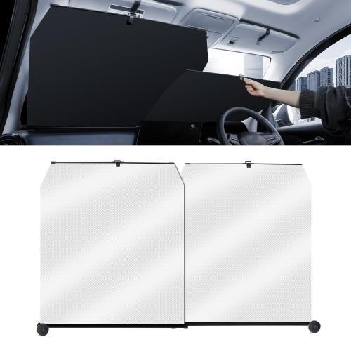 2025年改良型Mozan ロール式 サンシェード 吸盤角度調整可能で多車種適応！フロント 自動ロール式 サン..