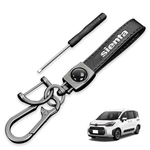 [HUDIY] フーディ キーホルダー 新型シエンタ 10系用 本革レザーキー 車のロゴ キーチェーン SIENTA MX..