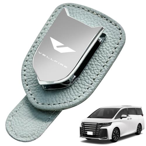 HUDIY ヴェルファイア 40系専用 サングラスホルダー 車 メガネを守る サングラス クリップ レザー調 メガネホルダー サンバイザー 収納 車種専用設計 車用収納 取り付け簡単 通勤 ドライブ旅行 （グレー）