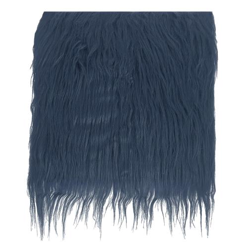 PATIKIL ふわふわ フェイクファー生地四角形 10 x 10 ふわふわ フェイクファーパッチ DIY手芸用 人工手芸ファー クリスマス ハロウィン ノームのひげ用ダークブルー