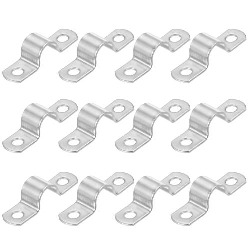 PATIKIL サドルバンド 12mm 2穴 パイプクランプ 厚い パイプ固定金具 304ステンレス 配管 サドル パイプ ケーブルワイヤ 固定用 12個