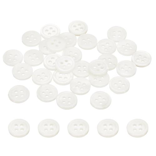 PATIKIL 30個10mm真珠の母ボタン、4つの穴MOPナチュラルパールシェルボタン、洋服コートスーツシャツDIYクラフト装飾用、ホワイト