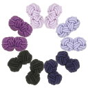 PATIKIL 5組のシルクノットカフリンク、弾性生地のシャツカフリンク、ねじれノットドレスアクセサリーカフリンク、メンズ、レディース、ビジネス、ギフト、ウェデ...