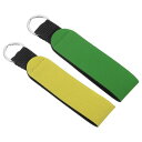 PATIKIL 浮遊式ネオプレーンキーホルダー 2個セット 防水浮遊キーリング アウトドアウォータースポーツ用イメージ転写フロートキーホルダー イエロー緑