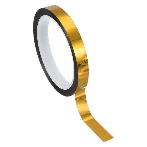 PATIKIL 金属化ポリエステルフィルムテープ 1/2 x 55ヤード メタリックデコテープ 光沢 ある金粘着ミラーテープ ディテールアクセントウォールグラフィックアーツボートトリムウォール