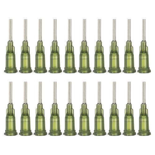 PATIKIL 14Gaディスペンシングニードル 52個 1/2工業用鈍先ディスペンシングニードルチップ ルーアロックニードル付き 液体インク 接着剤 オイル 補充用 ダーク緑