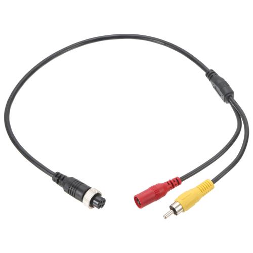 PATIKIL 4ピンアビエーションメスからRCAメスアダプターケーブル17.7”/45cm 4ピンアビエーションコネクターからDCメスコネクターケーブル車用カメラモニタービデオ