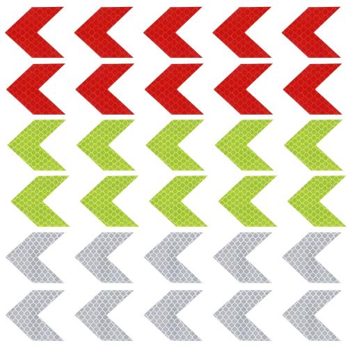 PATIKIL 矢印反射ステッカー 30パック1.8 高視認性防水警告安全ステッカー アウトドアリフレクター バ..