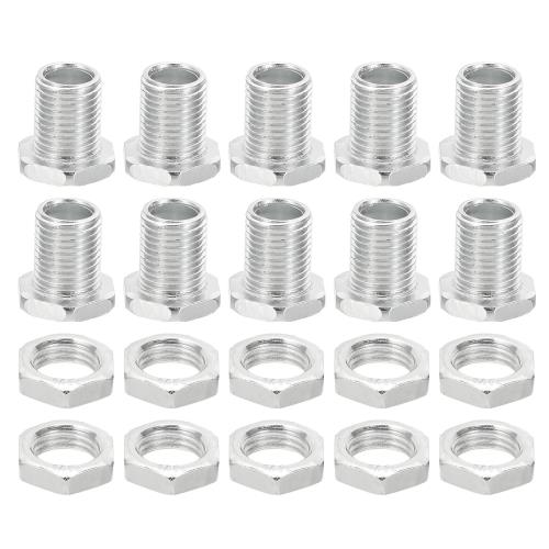 PATIKIL M10x15mm 六角穴付止めねじ 10セット ナットキット付き シフトノブアダプター ネジ変換アダプ..