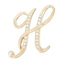 PATIKIL ブローチピン アルファベット イニシャル レター H ラインストーンブローチ メタル 水晶 英字A-Zピン 女性 胸元 アクセント ギフト スー...