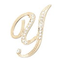 PATIKIL ブローチピン アルファベット イニシャル レター Y ラインストーンブローチ メタル 水晶 英字A-Zピン 女性 胸元 アクセント ギフト スー...