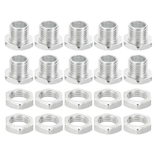 PATIKIL M10x11mm 六角穴付止めねじ 10セット ナットキット付き シフトノブアダプター ネジ変換アダプ..