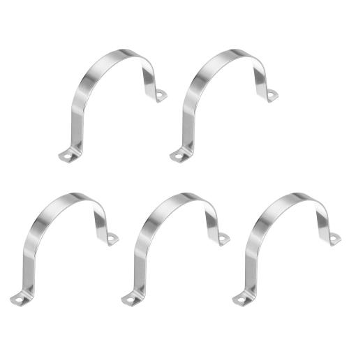 PATIKIL サドルバンド 102mm 2穴 パイプクランプ 厚い パイプ固定金具 304ステンレス 配管 サドル パイプ ケーブルワイヤ 固定用 5個