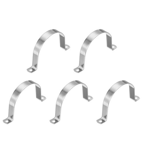 PATIKIL サドルバンド 89mm 2穴 パイプクランプ 厚い パイプ固定金具 304ステンレス 配管 サドル パイプ ケーブルワイヤ 固定用 5個