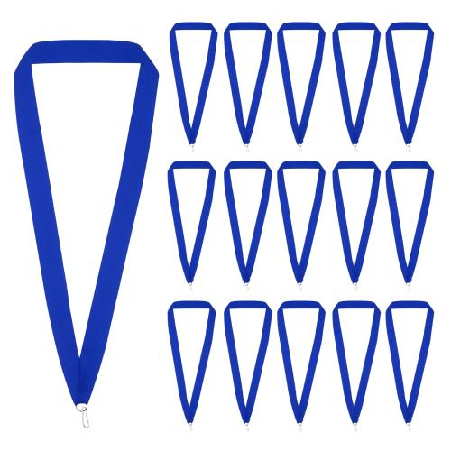 PATIKIL 25個入り メダルリボン アワードネックリボン スナップクリップ付き ストライプメダル ポリエステル ランヤード 表彰 ミーティング 競技 スポーツ パーティー用 ブルー