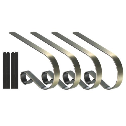 PATIKIL クリスマスストッキングホルダー 4個セット ストッキングホルダースタンド アンチスリップ メタルフック マルチユース 調節可能な 屋内用クリスマ...