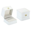 PATIKIL ベルベットリングボックス 2個 結婚指輪ボックス ヴィンテージ宝石ホルダー 婚約 プロポーズ 記念日用 スタイル4 ホワイト