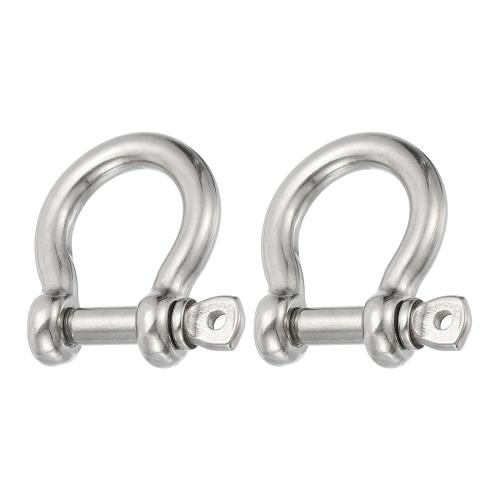 PATIKIL スクリューピンシャックル 12mm 1/2 1764lb 2個 304ステンレス鋼 ボウシャックル マリングレード チェーン ワイヤーロープ アウトドア シルバー