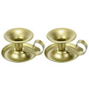 PATIKIL レトロアイアンテーパーキャンドルホルダー 2セット 黄金色シンプル燭台ホルダー キャンドルライトスタンド テーブルセンターピース パーティー 結...