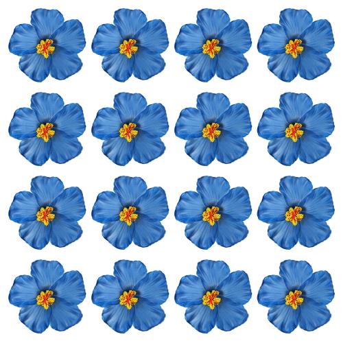 PATIKIL ハワイアンハイビスカスフラワー 16個セット 人工花ヘアクリップ DIYフォームハイビスカスフラワー テーブルトップ装飾パーティー用品 ブルー