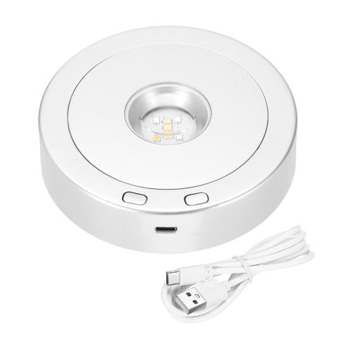 PATIKIL 11.5 x 9 cm 回転式LEDライトベーススタンド カラフル ベースディスプレイ台座 4つの回転と8つのライトモード付き 電動 電池式 水...