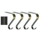 PATIKIL クリスマスストッキングホルダー 4個セットのストッキングホルダースタンド 金属フック 再利用可能 暖炉用の屋内装飾ガーランド ニッケル