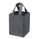 PATIKIL グレー 4ボトルワインキャリアトートバッグ、仕切り付きワインボトルキャリングバッグ、フェルト食料品バッグ、ポータブルギフトバッグ