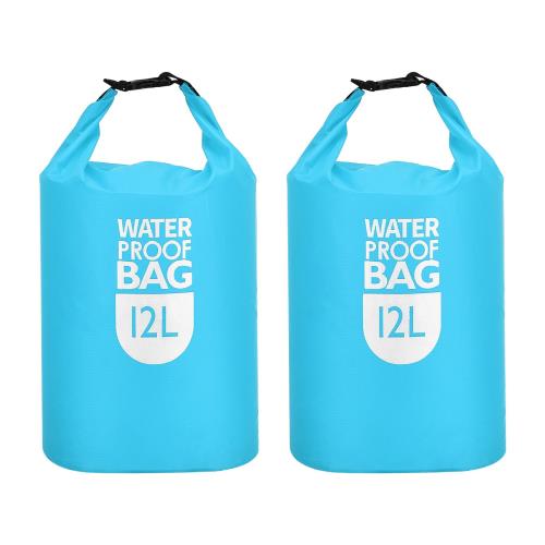 PATIKIL 2枚 防水バッグ ドライバッグ 12L 軽量 防水 海 登山 ジム カヤック ハイキング 釣り 水泳 キャンプ 用 スカイブルー